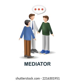 Mediator icon. 3d illustration from discussion collection. Creative Mediator 3d icon for web design, templates, infographics and more