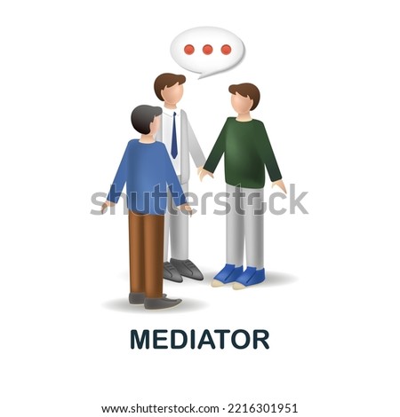 Mediator icon. 3d illustration from discussion collection. Creative Mediator 3d icon for web design, templates, infographics and more