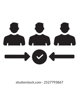 Icono del mediador, mediador de negocios, apretón de manos
