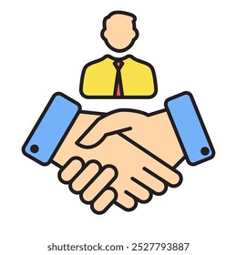 Mediator Icon, Business Mediator, Handshake