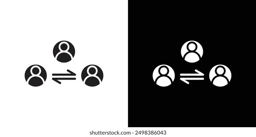 Conjunto de símbolos de línea plana de icono de mediador.