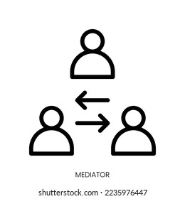 mediator icon. Line Art Style Design Isolated On White Background