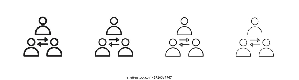 Mediator icons designed in outline, line and stroke style