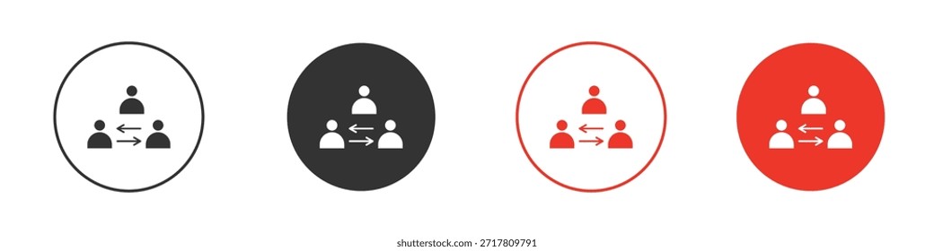 Iconos de mediador simple silueta plana Ilustración vectorial