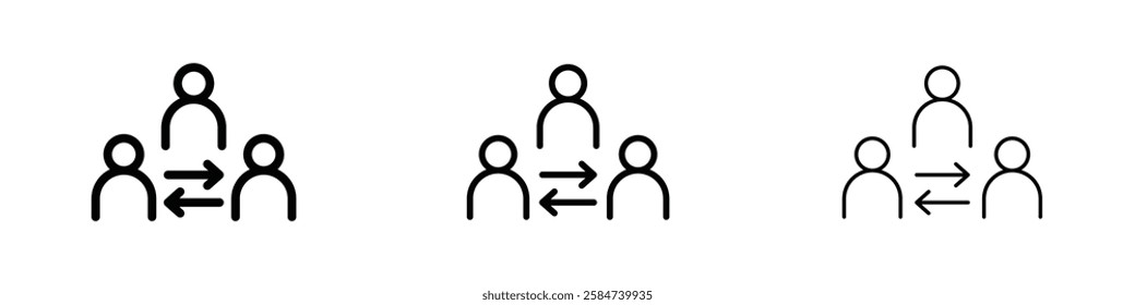 Mediator icons in three different stroke lines