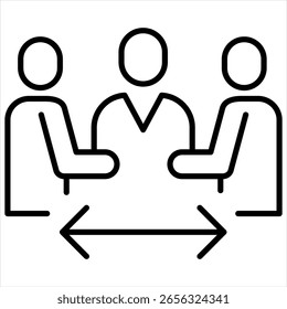 Mediator Outline Icon Vector Illustration