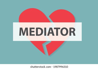 mediator resolving matrimonial conflicts, conflict management, separation- vector illustration