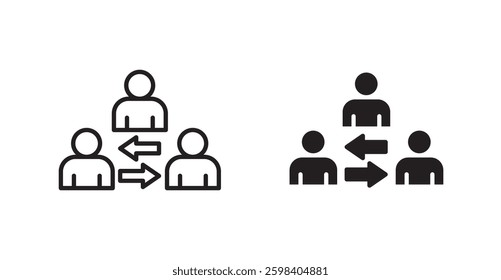 Mediator vector icon set in black color.