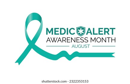 Mes de Alerta Médica Mes de Agosto. Celebración en Estados Unidos. Cartel, tarjeta de saludo, banner y diseño de fondo.