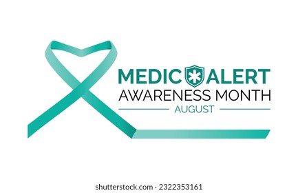 Medical Alert Awareness Monat August . Feiern in den Vereinigten Staaten. Poster, Grußkarte, Banner und Hintergrunddesign.