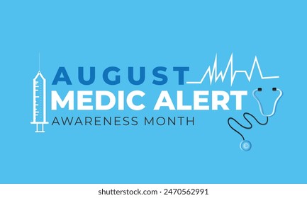 Medic Alert awareness month. background, banner, card, poster, template. Vector illustration.