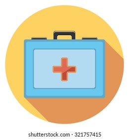medic bag flat icon in circle