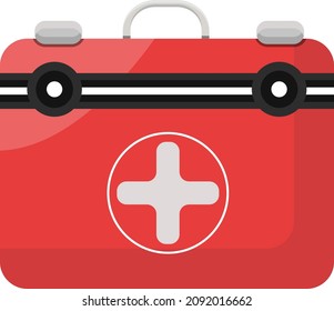 Medic box, illustration, vector on a white background.