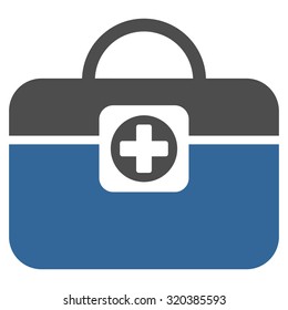 Medic Case vector icon. Style is bicolor flat symbol, cobalt and gray colors, rounded angles, white background.