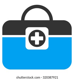 Medic Case vector icon. Style is bicolor flat symbol, blue and gray colors, rounded angles, white background.