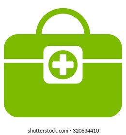 Medic Case vector icon. Style is flat symbol, eco green color, rounded angles, white background.