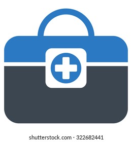 Medic Case vector icon. Style is bicolor flat symbol, smooth blue colors, rounded angles, white background.