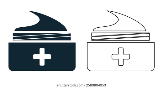 medic cream icon vector, medical apps, pharmacies, skincare, healthcare, wound treatment, first aid, and dermatology products pictogram symbol ui and ux design, glyphs and stroke line