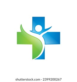 medic cross healthcare abstract vector logo.