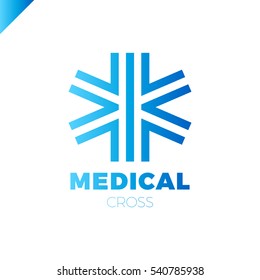 Medic cross icon, pharmacy logo template. Corporate, identity, company, brand, branding, logotype. Clean, modern and elegant style