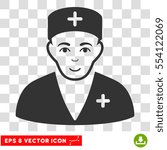 Medic EPS vector pictograph. Illustration style is flat iconic gray symbol on chess transparent background.