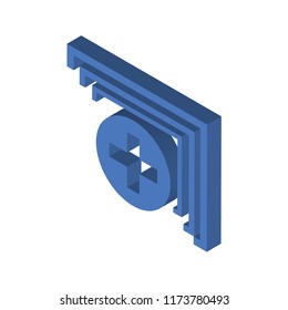 Medic folder isometric left top view 3D icon