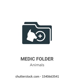 Medic folder vector icon on white background. Flat vector medic folder icon symbol sign from modern animals collection for mobile concept and web apps design.