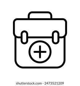 medic kit icon line vector design illustration in trendy style