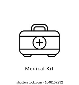 vector de icono del kit paramédico. estilo de esquema. aislado en fondo blanco