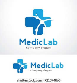 Medic Lab Logo Template Design Vector, Emblem, Design Concept, Creative Symbol, Icon