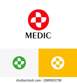Medic logo design concept. Modern geometric logomark illustration. Can representing floral, spring, doctor, clinic, hospital.