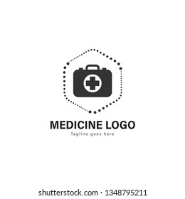 Medic logo template design. Medic logo with modern frame isolated on white background