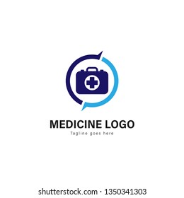 Medic logo template design. Medic logo with modern frame isolated on white background