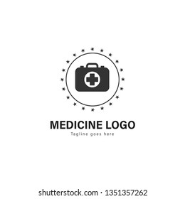 Medic logo template design. Medic logo with modern frame isolated on white background