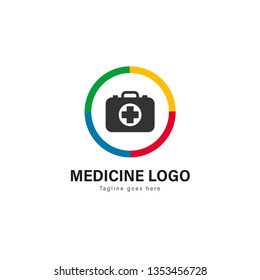 Medic logo template design. Medic logo with modern frame isolated on white background