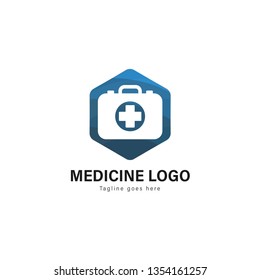 Medic logo template design. Medic logo with modern frame isolated on white background