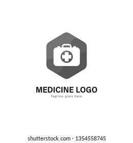 Medic logo template design. Medic logo with modern frame isolated on white background