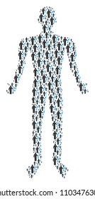 Medic man figure. Vector medic icons are combined into male composition.