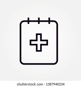 medic note outline single icon.