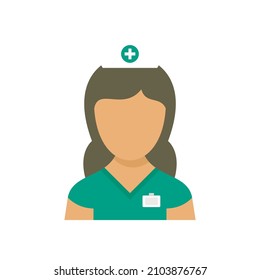 Medic nurse icon. Flat illustration of medic nurse vector icon isolated on white background