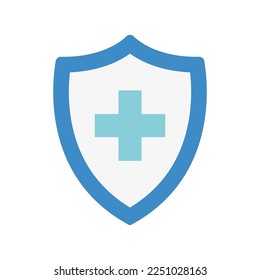 Medic shield icon. Health insurance. Virus protection. Health care concept. Vector illustration