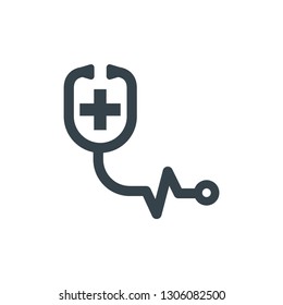 medic stethoscope concept logotype template design. Business logo icon shape. medic stethoscope simple logo illustration