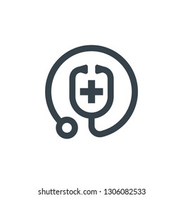 medic stethoscope concept logotype template design. Business logo icon shape. medic stethoscope simple logo illustration