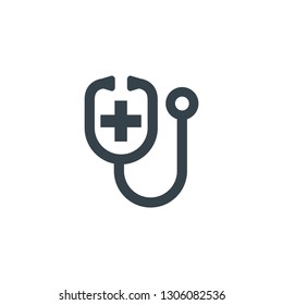 medic stethoscope concept logotype template design. Business logo icon shape. medic stethoscope simple logo illustration