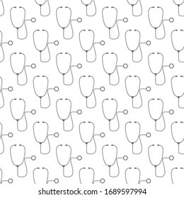 medic stethoscope pattern on white background vector eps 10 design