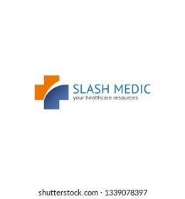 Medic symbol logo with gradient combination vector isolated