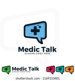 Medic talk logo illustration template.