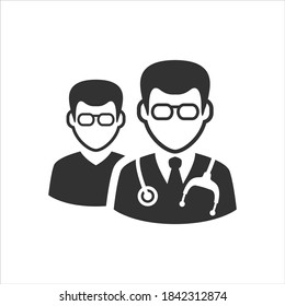 Medic vector icon on white background
