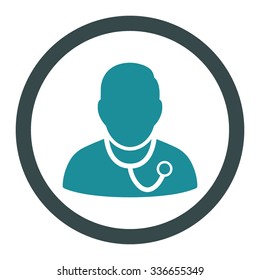 Medic vector icon. Style is bicolor flat rounded symbol, soft blue colors, rounded angles, white background.