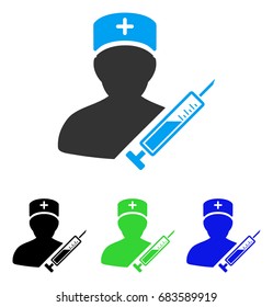 Medic vector pictogram. Style is flat graphic medic symbol using some color variants.